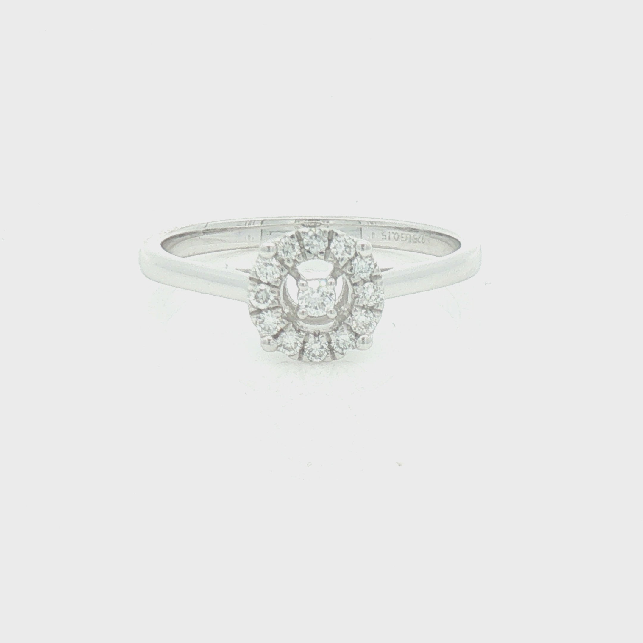 Sterling Silver Lab Grown Diamond Halo Ring