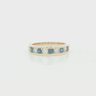 Sapphire & Diamond 11 Stone Channel Set Eternity Ring 9ct Gold