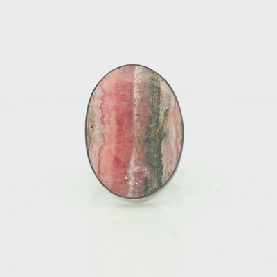Silver Large Rhodochrosite Ring