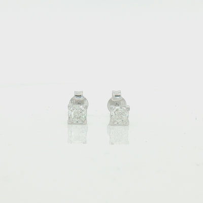9ct White Gold Cushion Cut Diamond Earrings 1.01ct