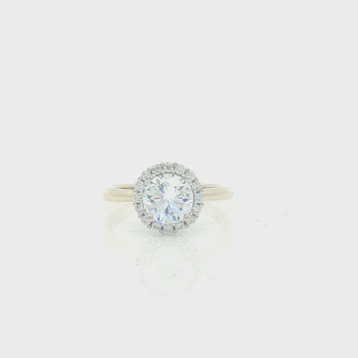 9ct Yellow Gold CZ Halo Ring by Amore