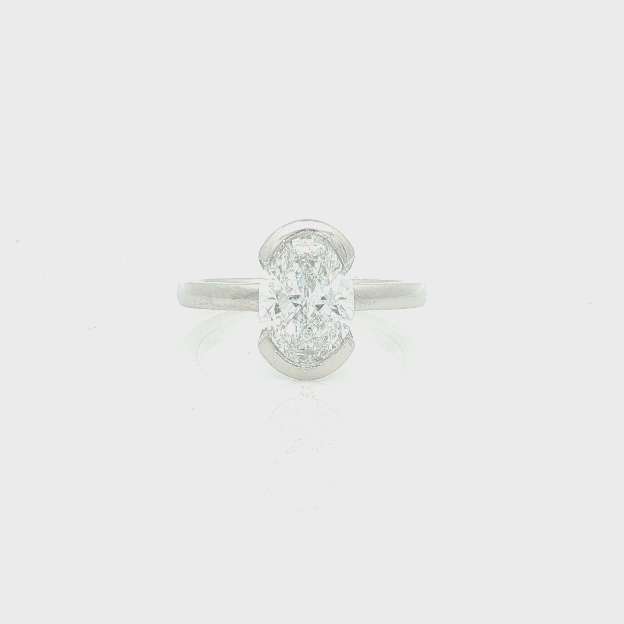 Lab Grown Diamond Oval Cut 2.04ct Solitaire Ring Platinum