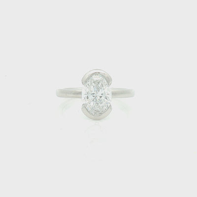 Lab Grown Diamond Oval Cut 2.04ct Solitaire Ring Platinum