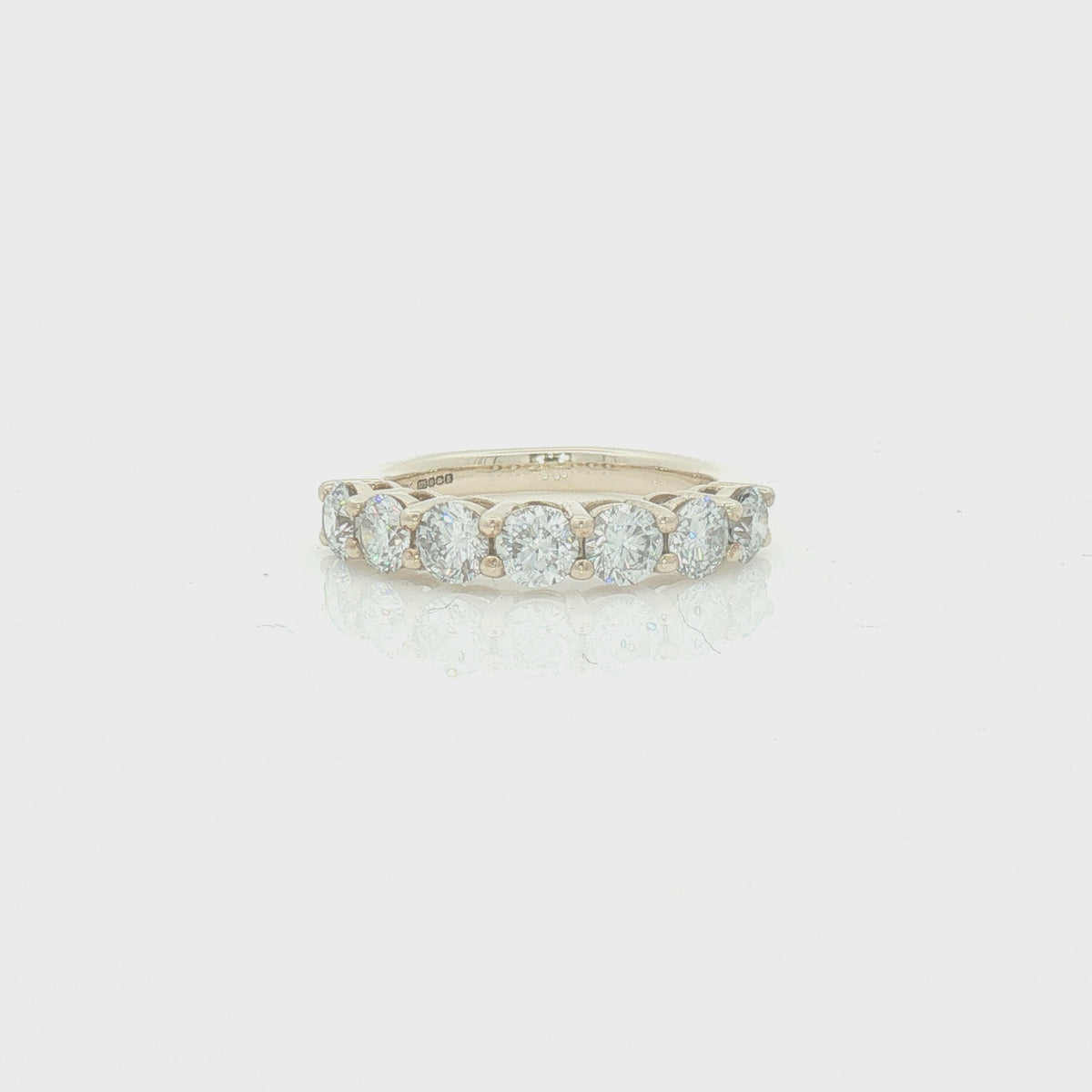 Lab Grown Diamond 7 Stone Eternity Ring 1.58ct 9ct Gold