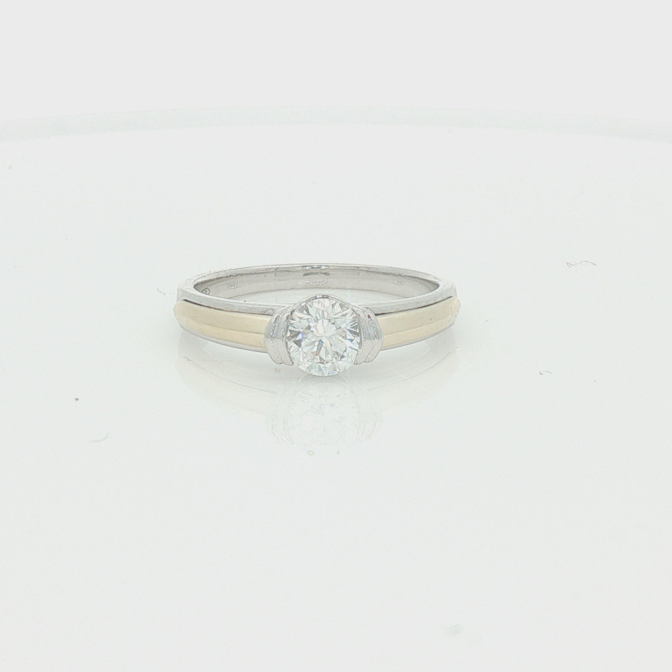 Lab Grown Diamond Brilliant Cut 0.50ct Solitaire Ring Sterling Silver & 9ct Gold