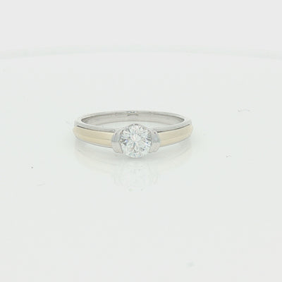 Lab Grown Diamond Brilliant Cut 0.50ct Solitaire Ring Sterling Silver & 9ct Gold