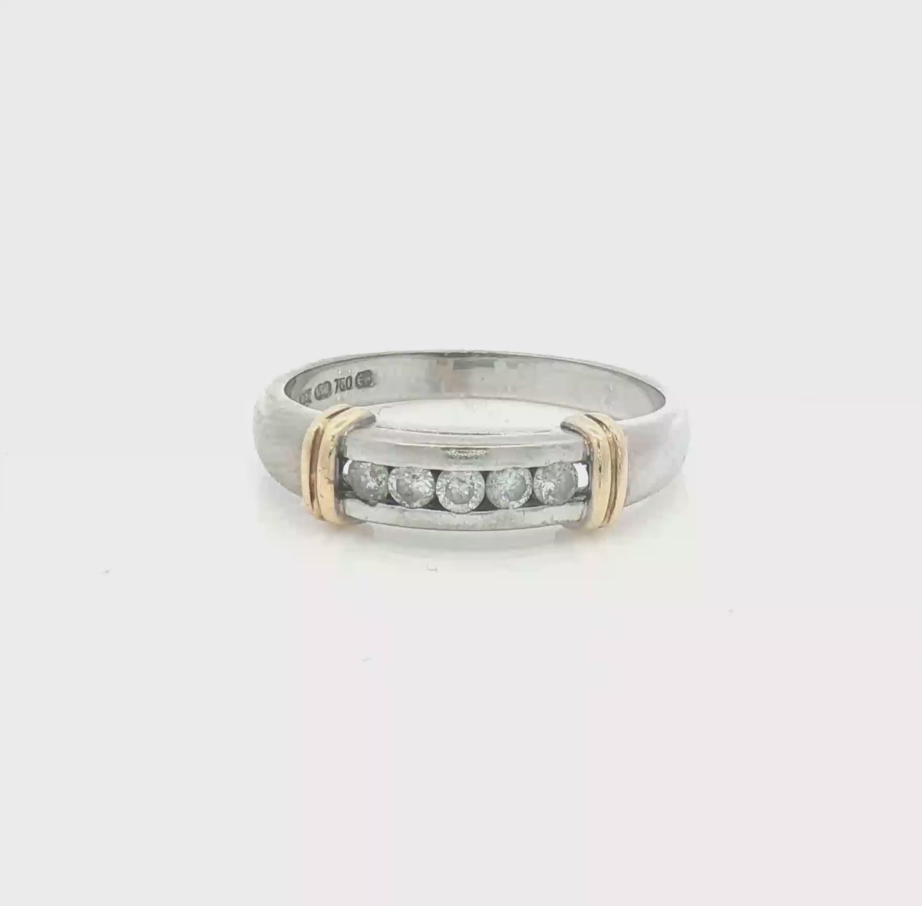 Pre Owned Diamond Ring Eternity 18ct White & Yellow Gold