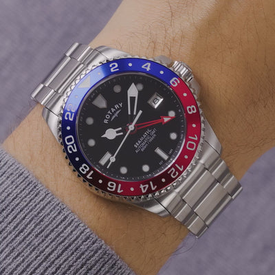 Rotary Seamatic 300 GMT Men's Automatic Bracelet Watch GB04378/95