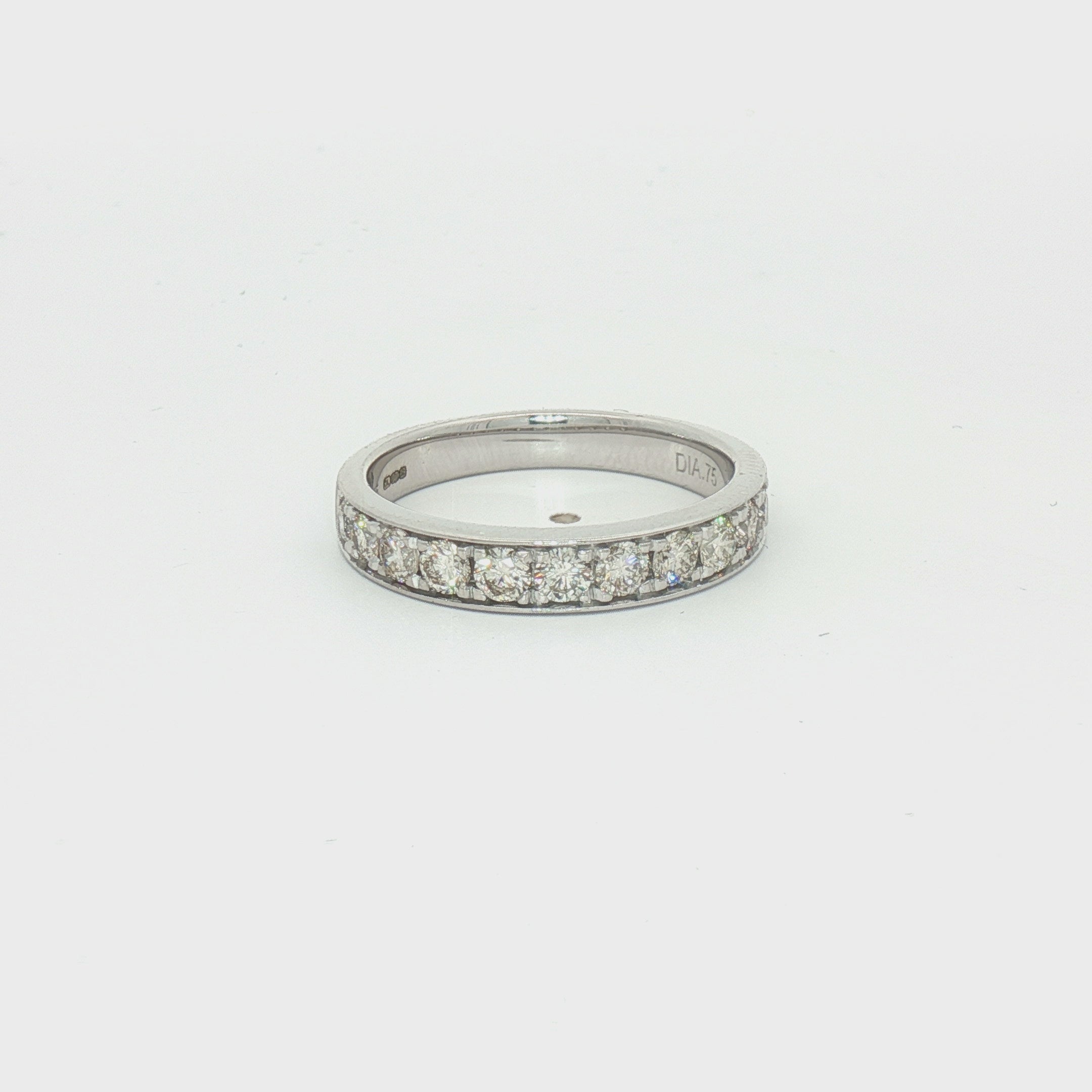 Diamond Eternity Ring 0.75ct Claw Set 9ct White Gold