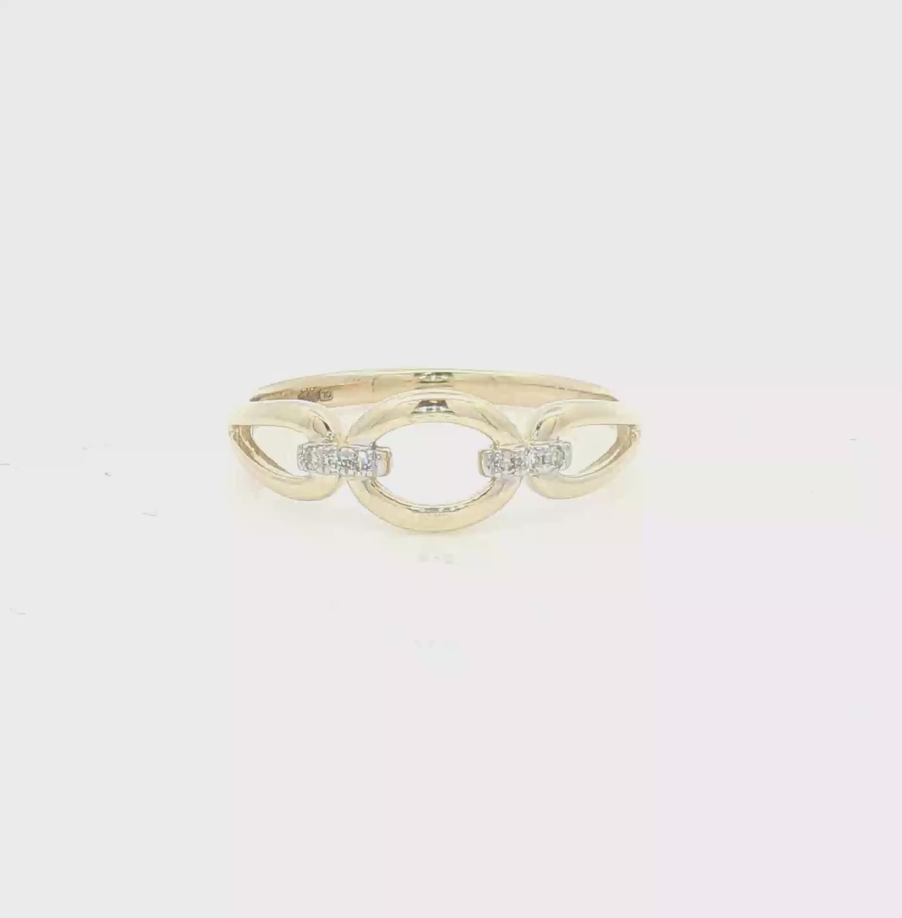 Diamond Open Oval Ring 9ct Gold
