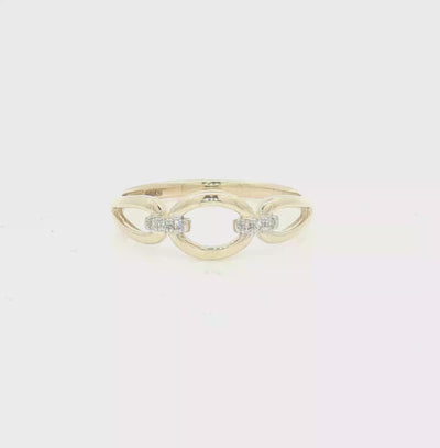 Diamond Open Oval Ring 9ct Gold
