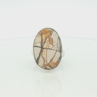 Silver Large Brecciated Jasper Ring