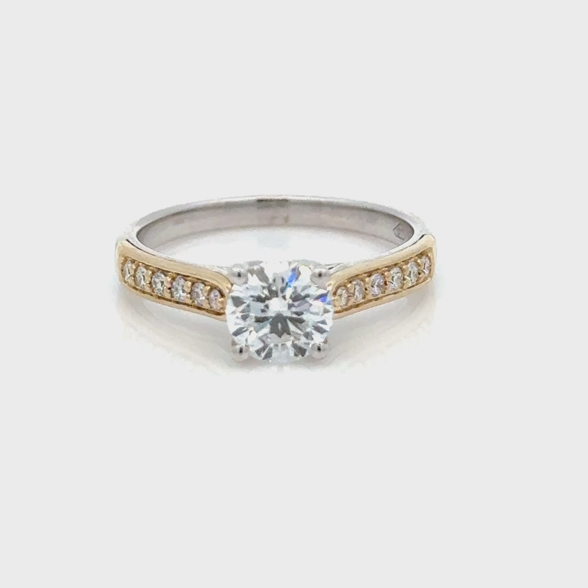Lab Grown Diamond Brilliant Cut 1.00ct Solitaire Ring Sterling Silver & 9ct Gold
