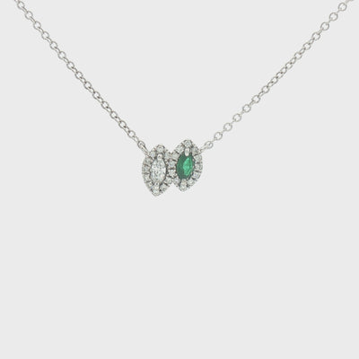 Emerald & Diamond Marquise Duo Necklace