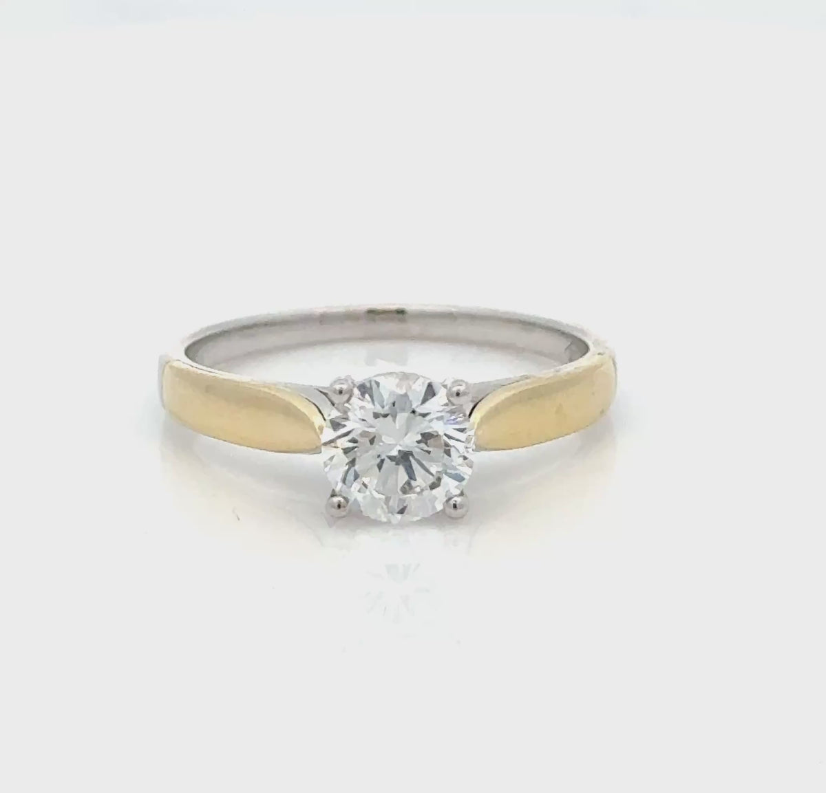 Lab Grown Diamond Brilliant Cut 1.00ct Solitaire Ring Sterling Silver & 9ct Gold