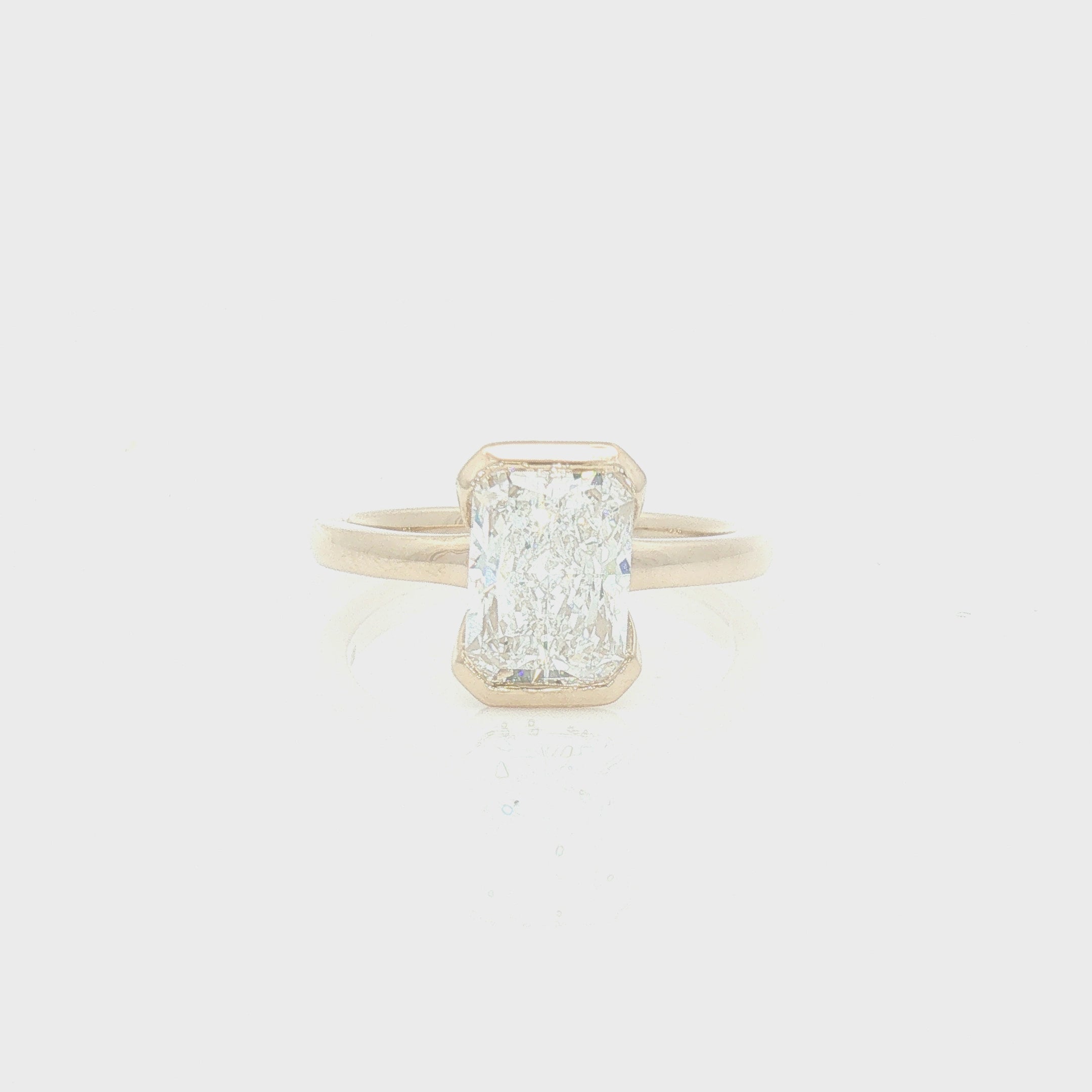 Lab Grown Diamond Radiant Cut 2.06ct Solitaire Ring 9ct Gold