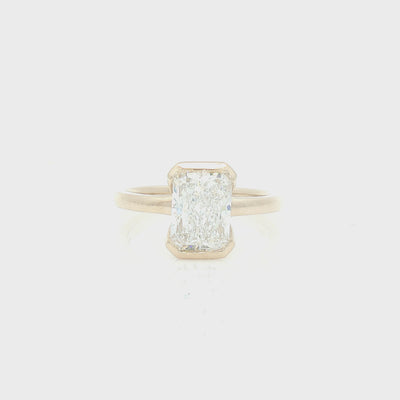 Lab Grown Diamond Radiant Cut 2.06ct Solitaire Ring 9ct Gold