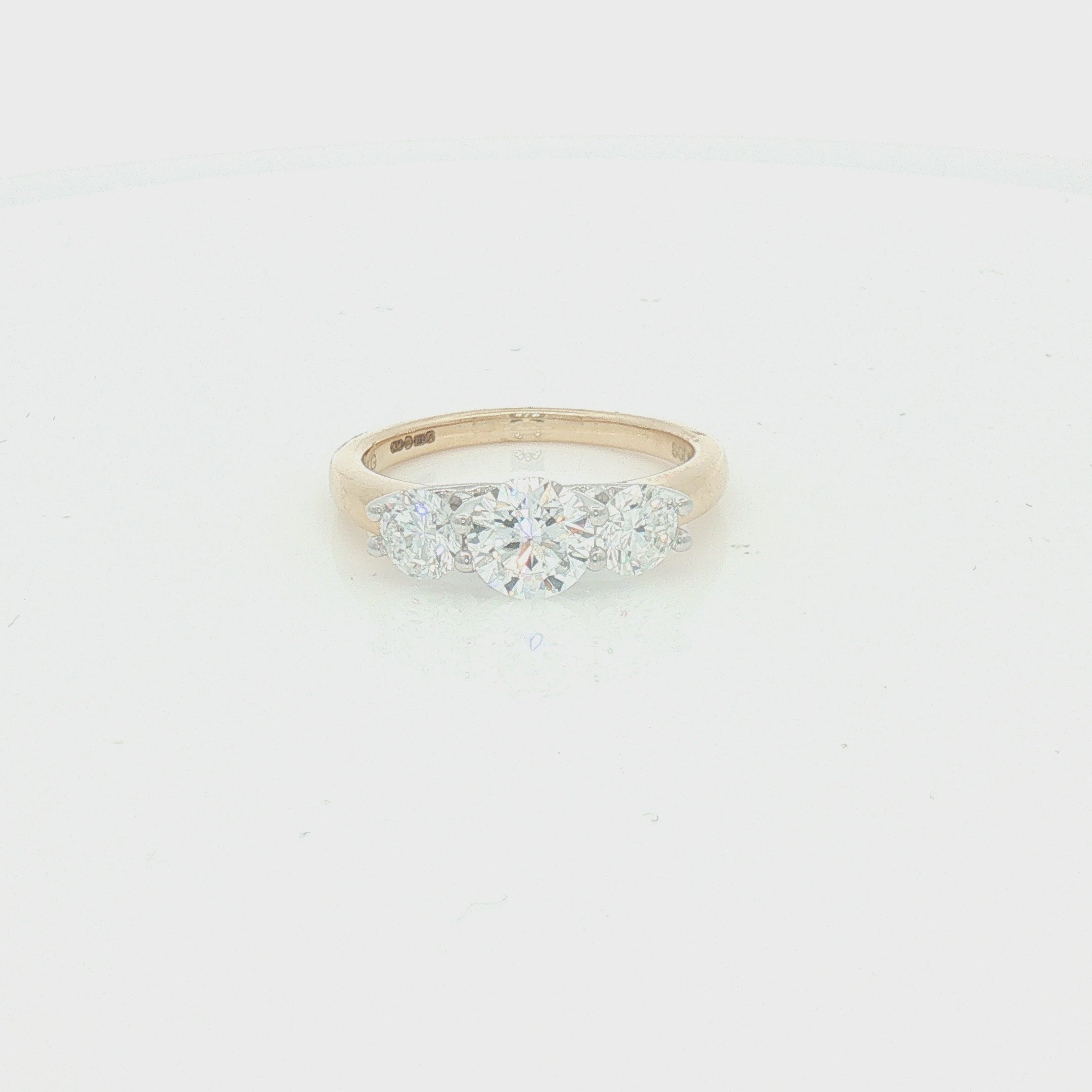 Lab Grown Diamond 3 Stone Ring 1.50ct 9ct Gold