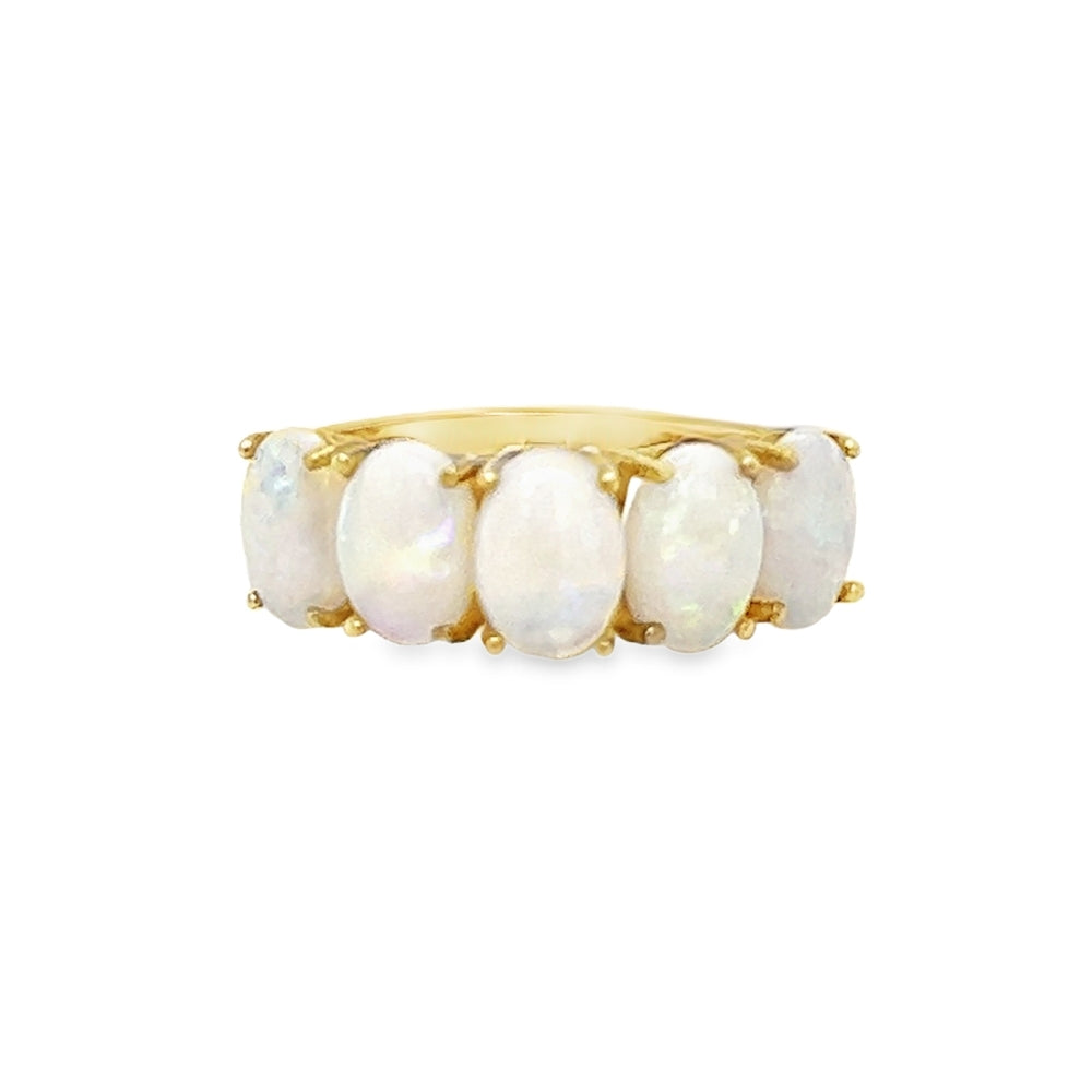 Opal 5 Stone Ring 9ct Gold