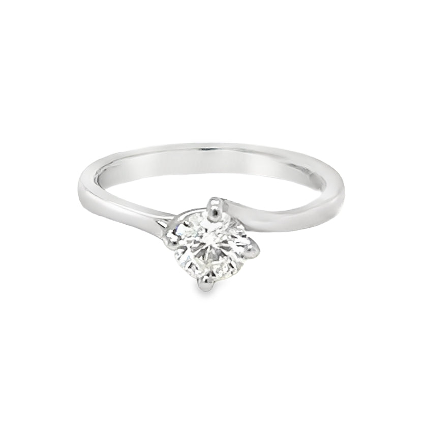 18ct White Gold Solitaire Diamond Engagement Ring 0.53ct