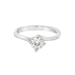 18ct White Gold Solitaire Diamond Engagement Ring 0.53ct