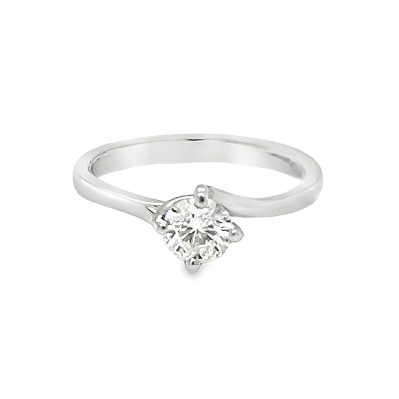 18ct White Gold Solitaire Diamond Engagement Ring 0.53ct