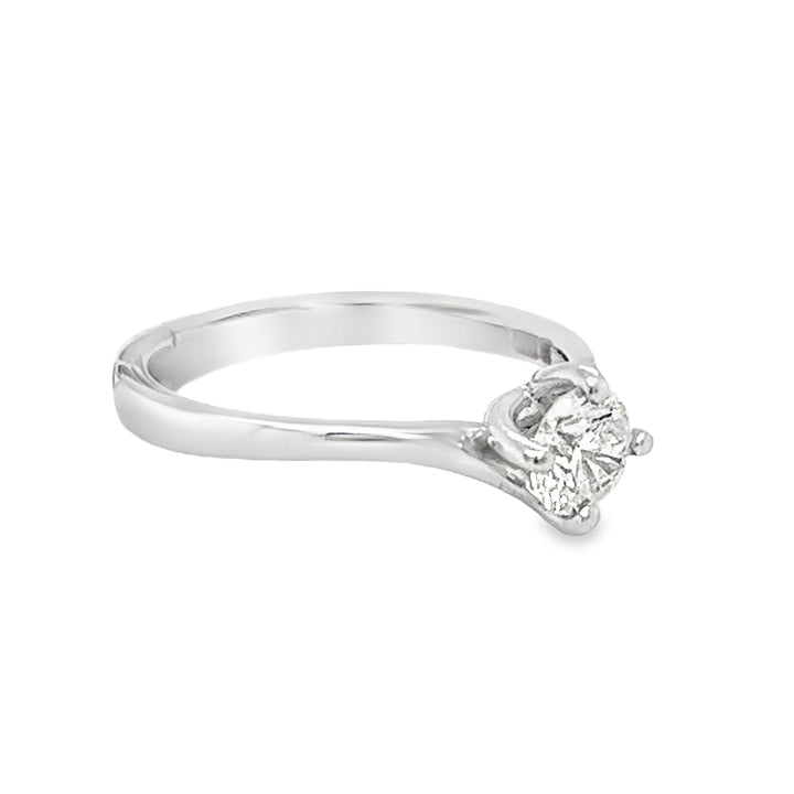 18ct White Gold Solitaire Diamond Engagement Ring 0.53ct side 1