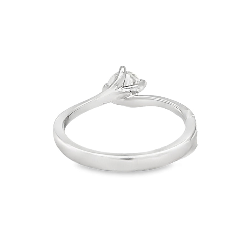 18ct White Gold Solitaire Diamond Engagement Ring 0.53ct rear