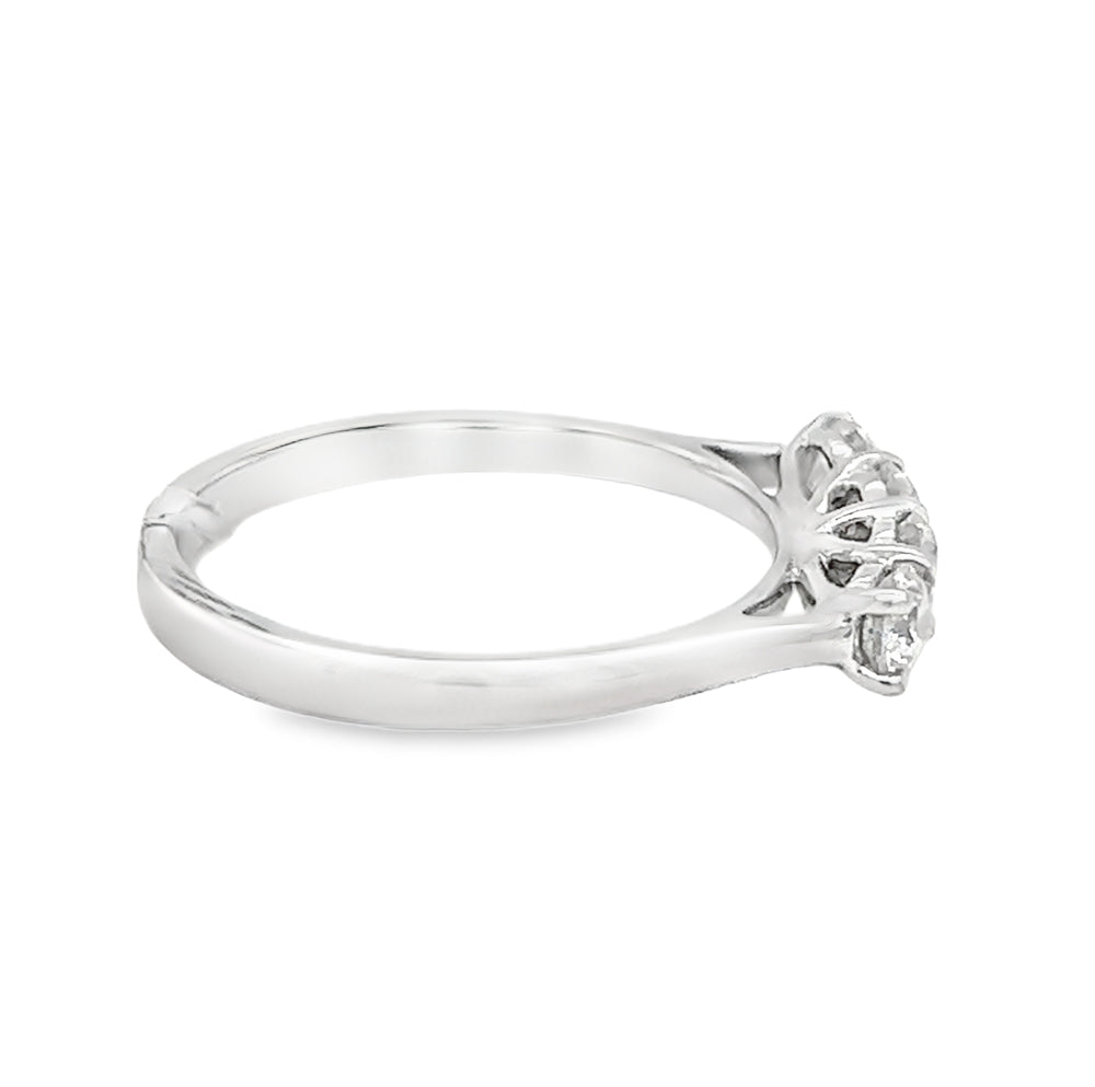 Diamond 4 Stone Eternity Ring 0.75ct 18ct White Gold side 2