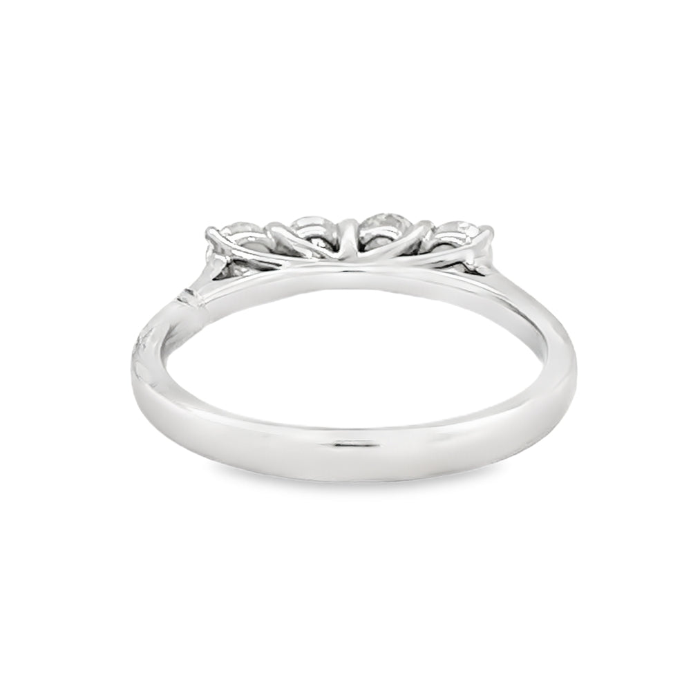 Diamond 4 Stone Eternity Ring 0.75ct 18ct White Gold rear