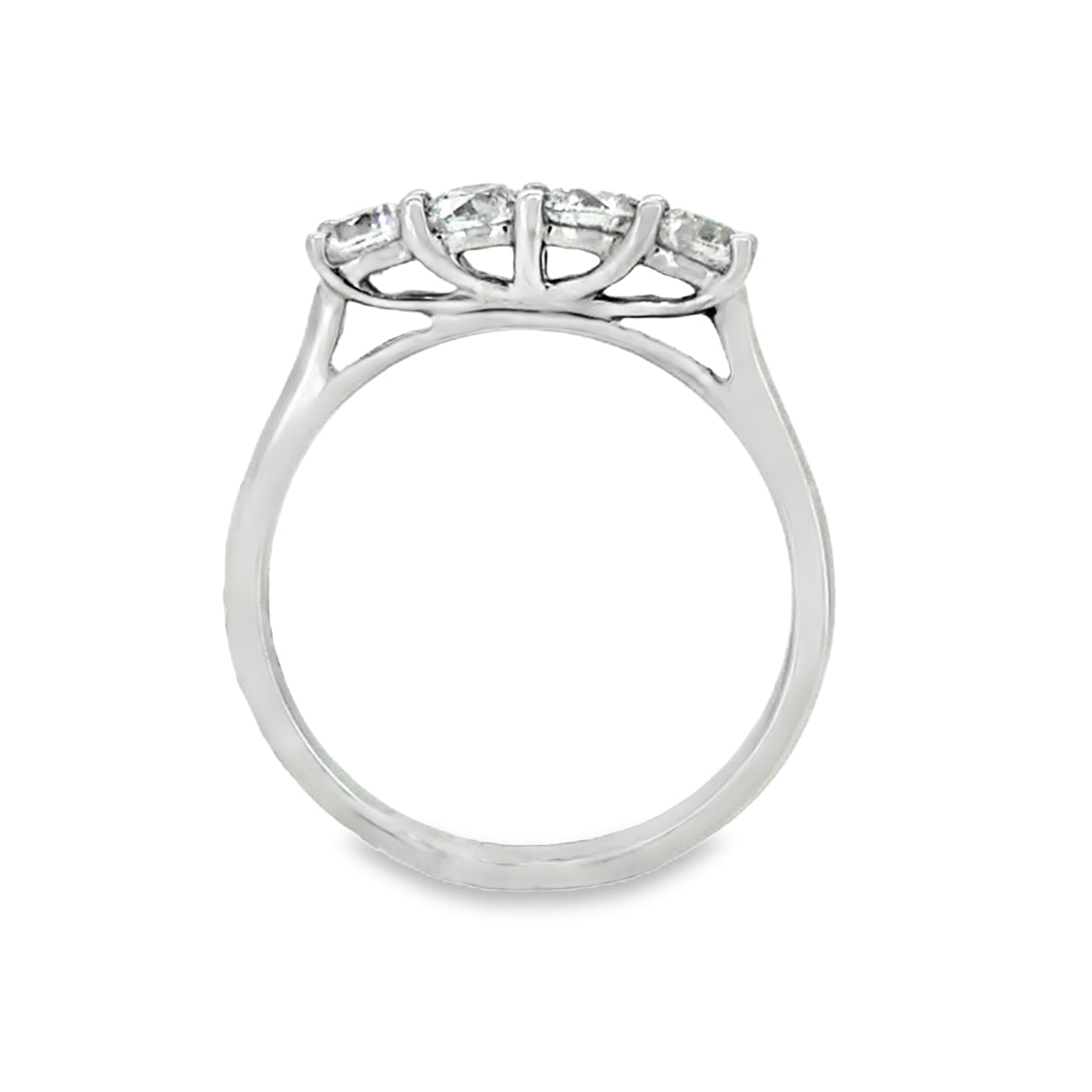 Diamond 4 Stone Eternity Ring 0.75ct 18ct White Gold profile