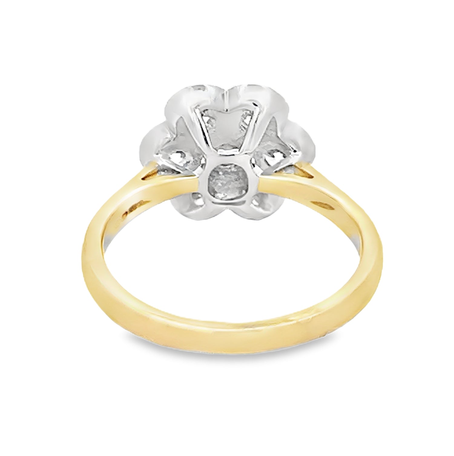 Diamond Daisy Engagement Ring 1.60ct 14ct Yellow Gold rear