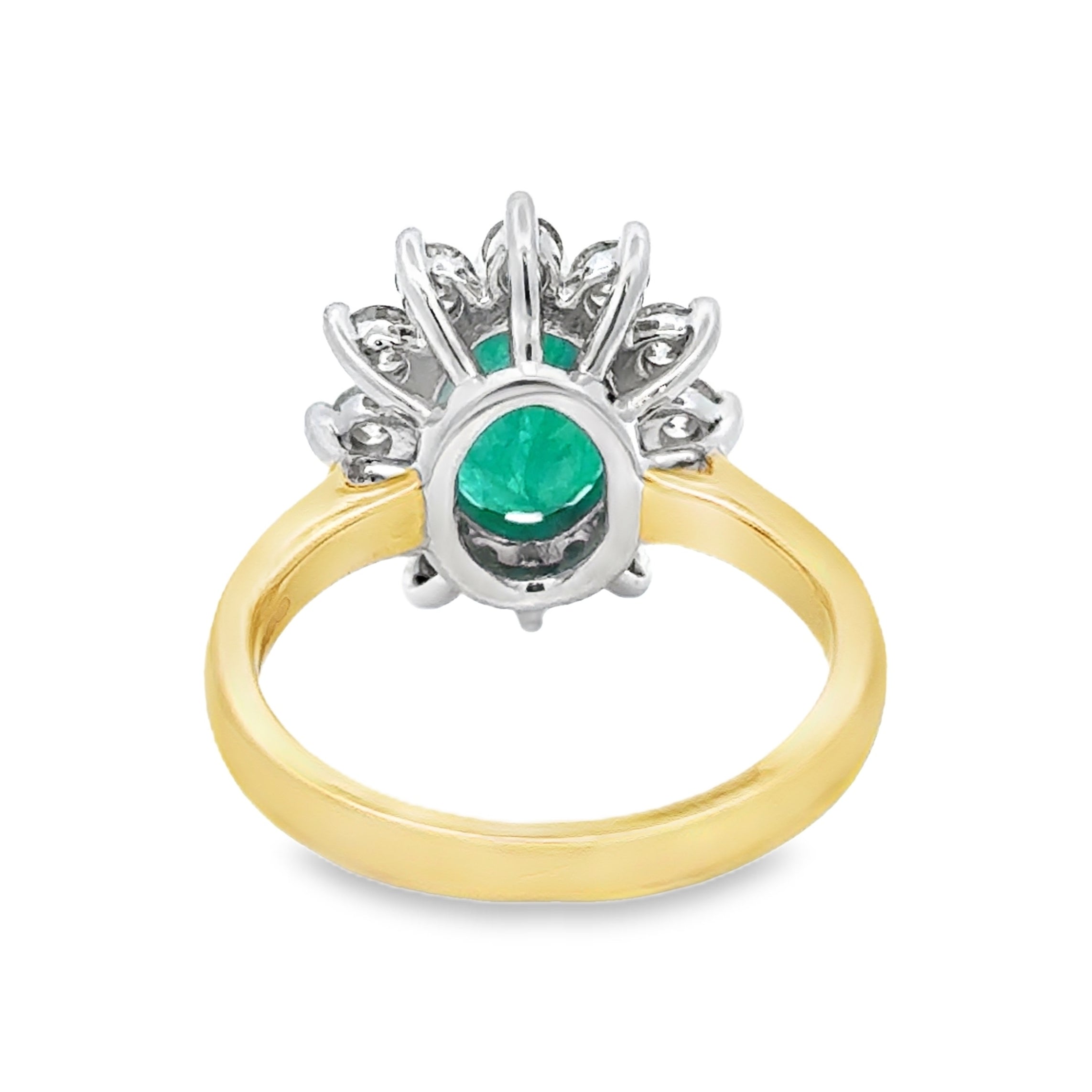 1.90CT Emerald & Diamond 0.75CT Cluster Ring 9ct Gold rear