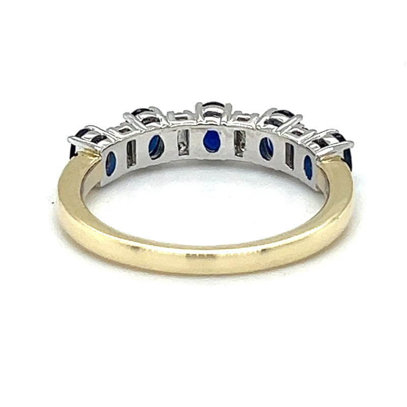 Sapphire & Diamond Eternity Ring 9ct Gold REAR