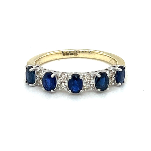 Sapphire & Diamond Eternity Ring 9ct Gold