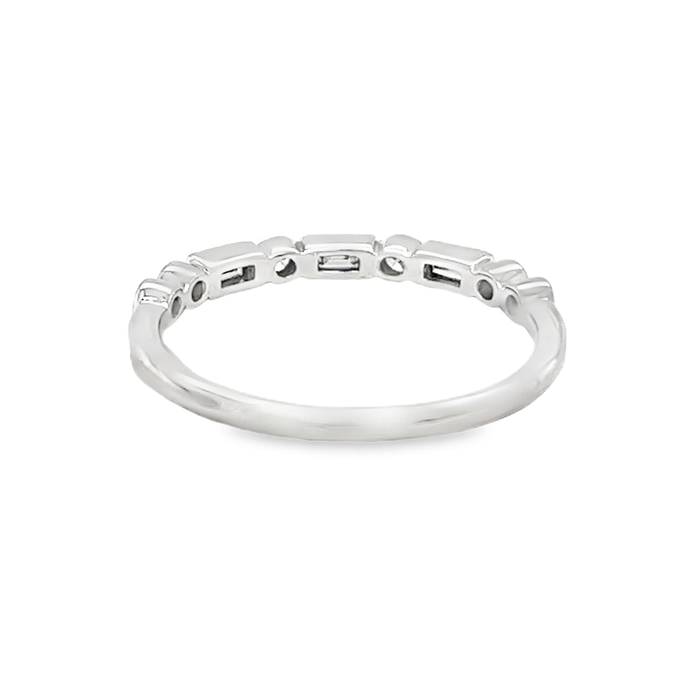 Multi Cut Diamond Eternity Ring 0.27ct 9ct White Gold rear