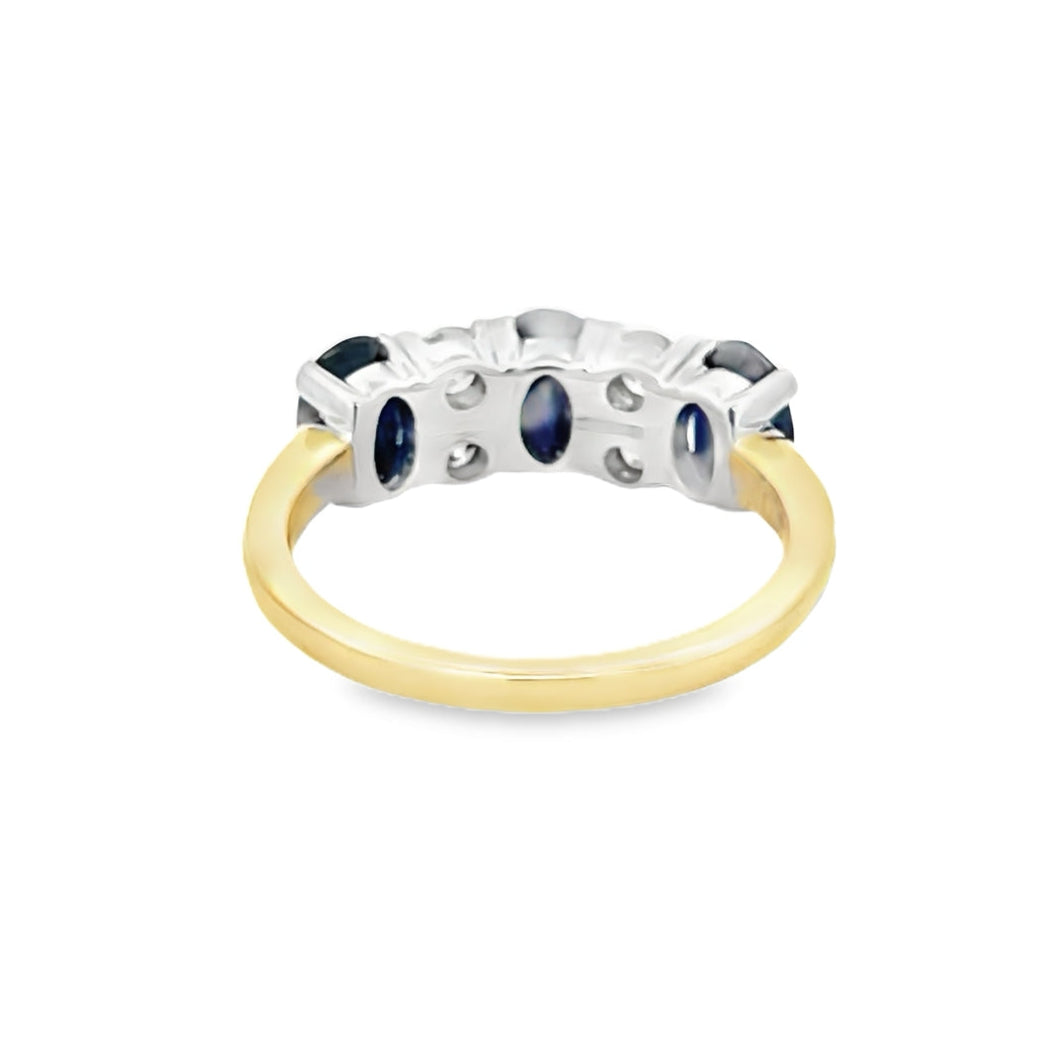 Sapphire & Diamond Ring 9ct Gold rear