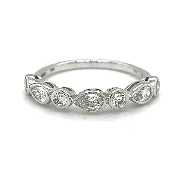 Multi Cut Diamond Eternity Ring 0.50ct 18ct White Gold