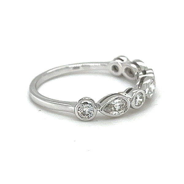 Multi Cut Diamond Eternity Ring 0.50ct 18ct White Gold side