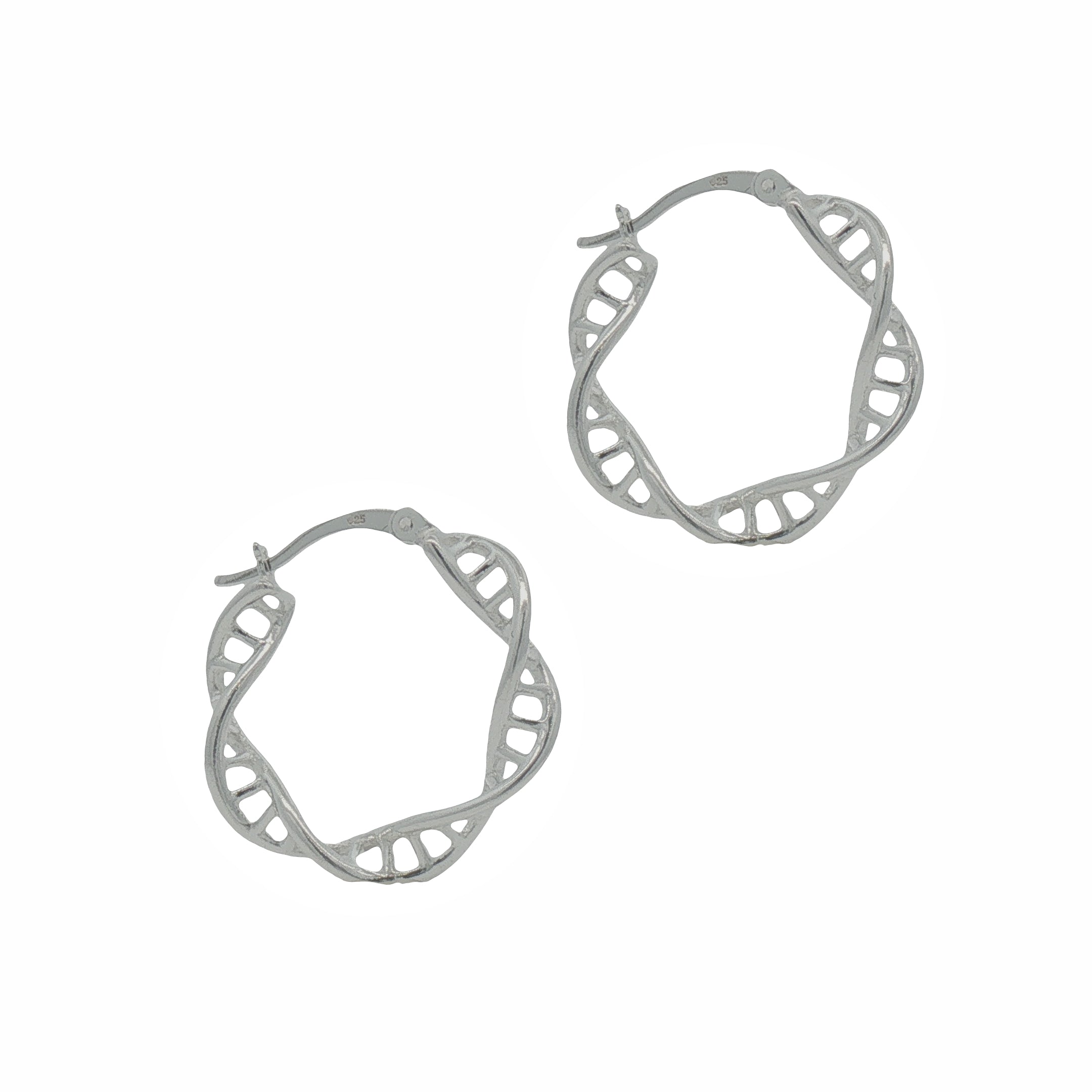 Sterling Silver Twisted Ladder Hoop Earrings