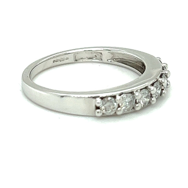 Pre Owned 7 Stone Diamond Eternity Ring 18ct White Gold SIDE