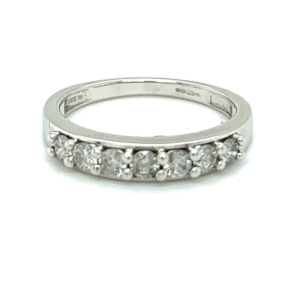 Pre Owned 7 Stone Diamond Eternity Ring 18ct White Gold