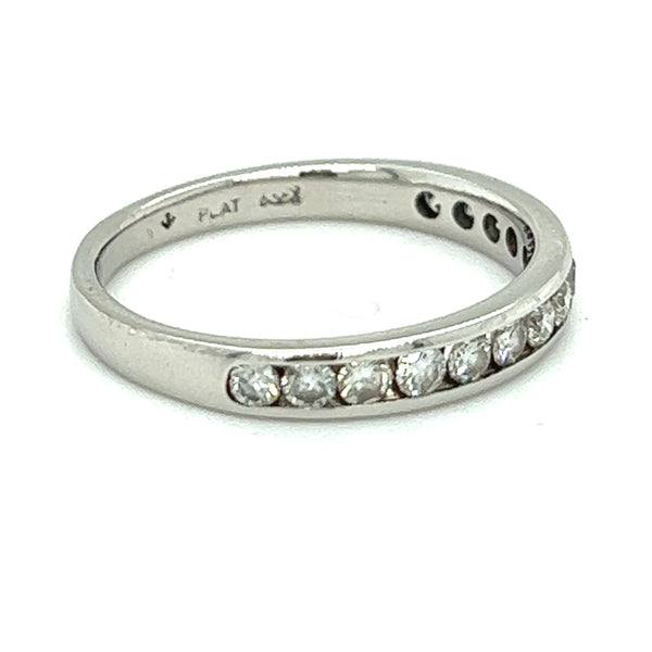 Pre Owned 14 Stone Diamond Eternity Ring Platinum SIDE