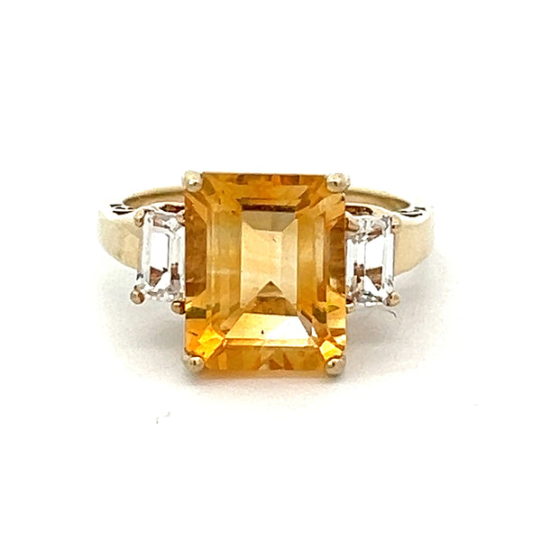 Pre Owned Citrine Ring 9ct Gold