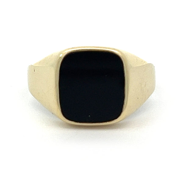 Pre Owned Onyx Signet Ring 9ct Gold