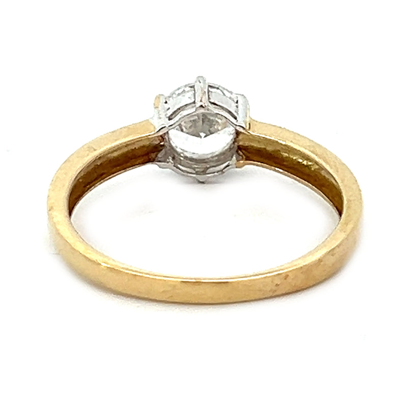 Pre Owned Cubic Zirconia Solitaire I Love You Ring 9ct Gold