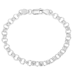 Sterling Silver Circle & Bar Handmade Bracelet