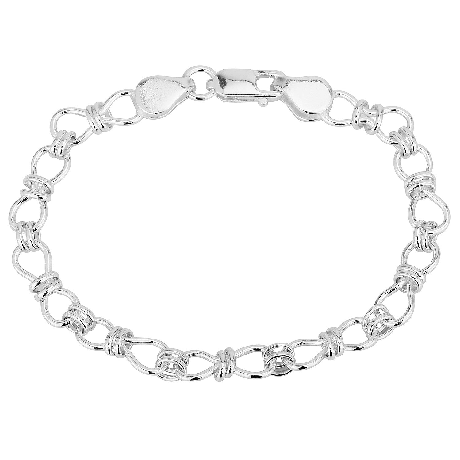 Sterling Silver Figure 8 Bar Handmade Bracelet