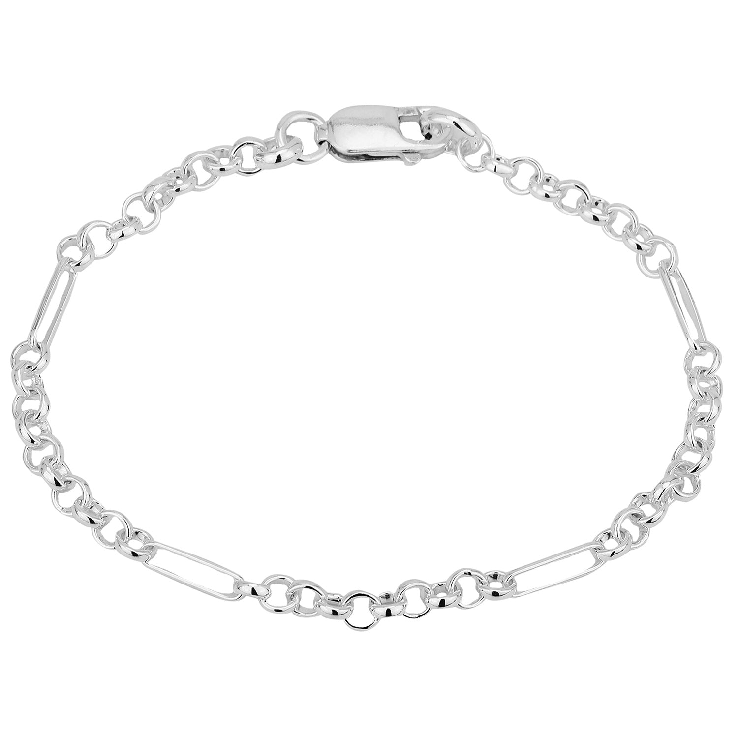 Sterling Silver Figaro Style Handmade Bracelet SHM247