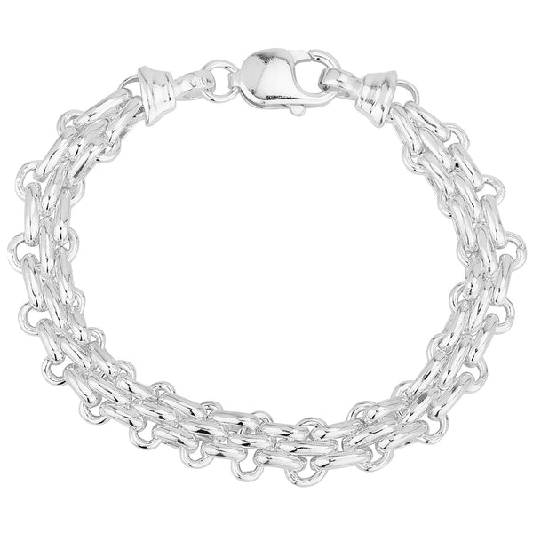 Sterling Silver Brick Chain Link Handmade Bracelet